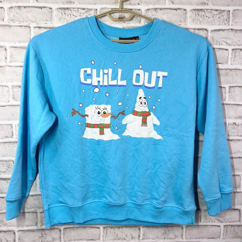 🎄NWT🤩 |•NICKELODEAN•| Spongebob Squarepants! Holiday Christmas Sweatshirt XL